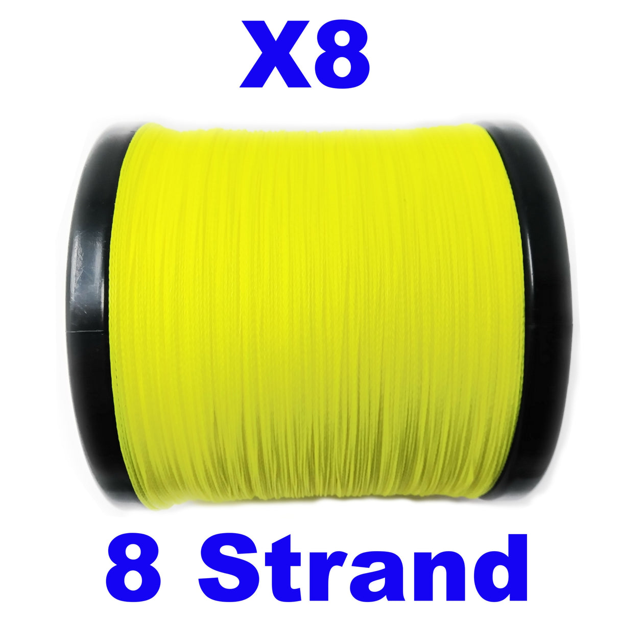 Reaction Tackle X8 Braided Fishing Line - Hi Vis Yellow 8 Strand - Reaction Tackle