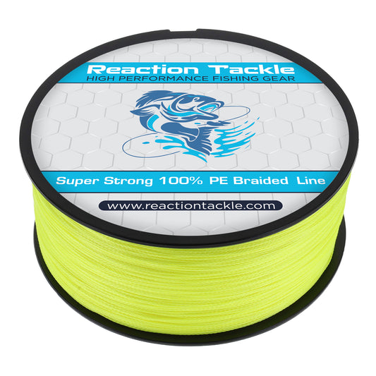 Reaction Tackle Braided Fishing Line - Hi-Vis Yellow - Reaction Tackle