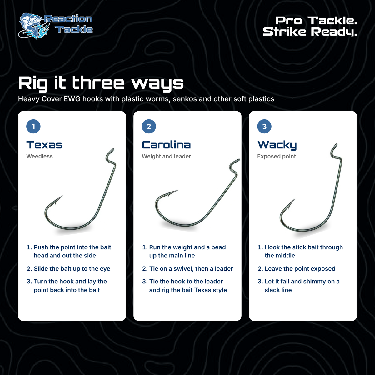 Reaction Tackle Offset EWG Worm Hooks (25-Pack)