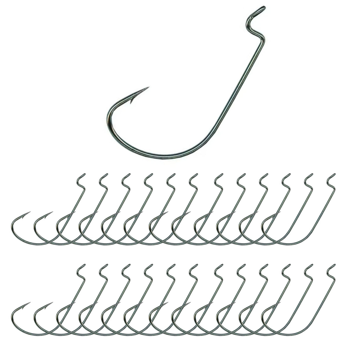 Anzuelos Reaction Tackle Offset EWG Worm Hooks (paquete de 25)