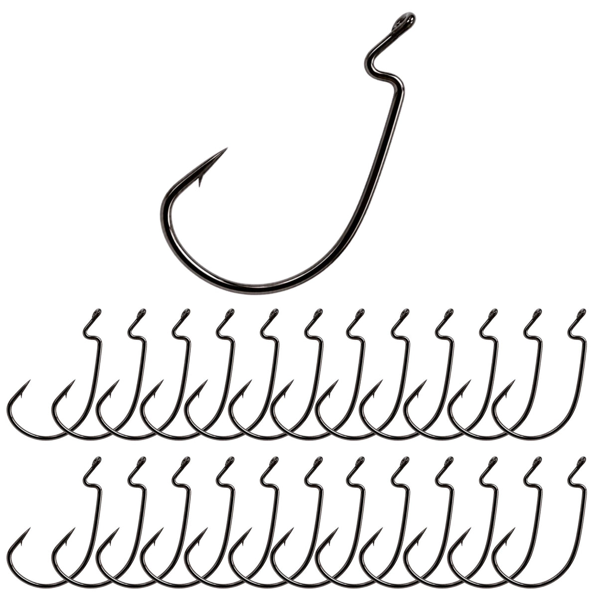 Anzuelos Reaction Tackle Offset EWG Worm Hooks (paquete de 25)