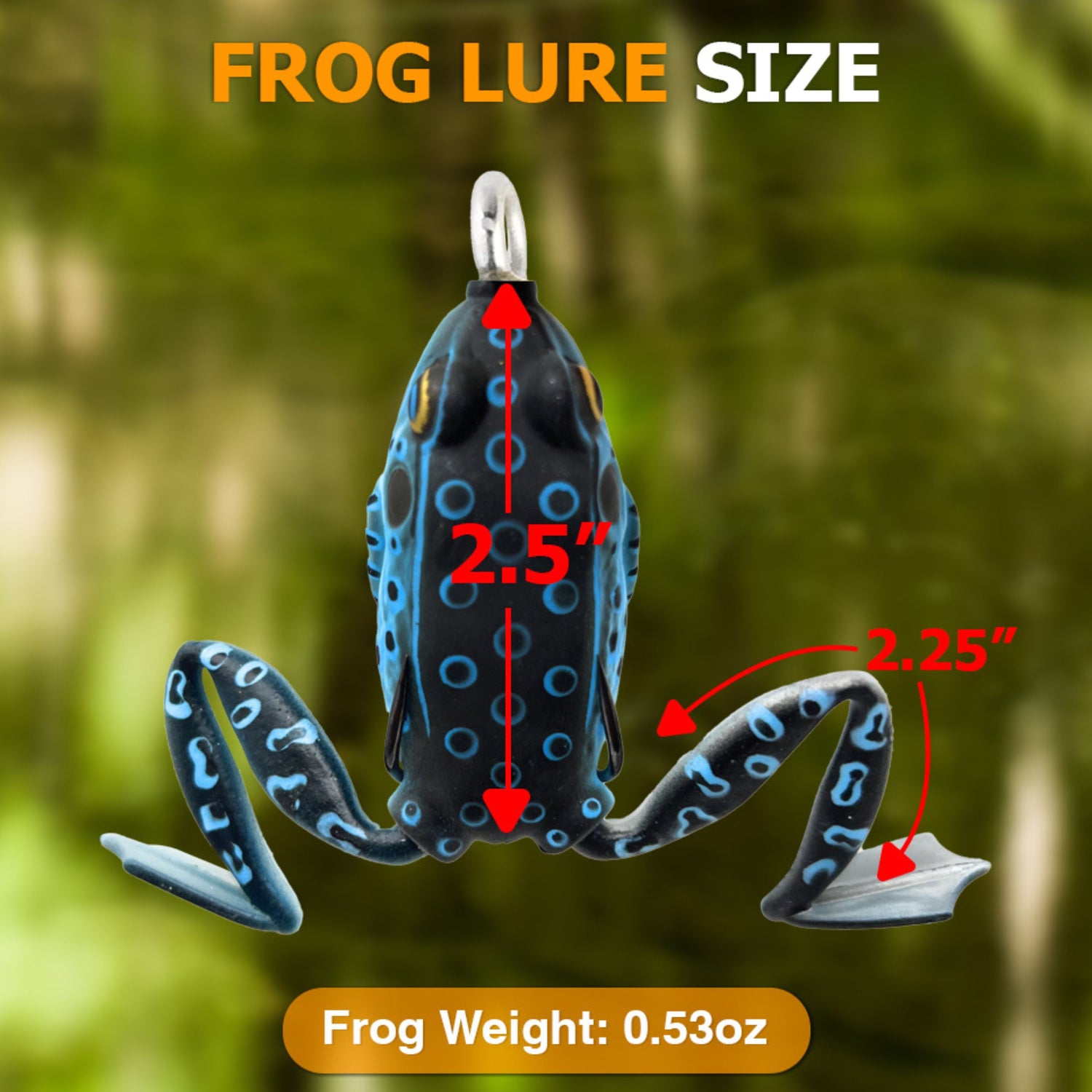 bass lure weight Reaction Tackle 2.25" Hollow Body Frogs with Swimming Legs (2-Pack)