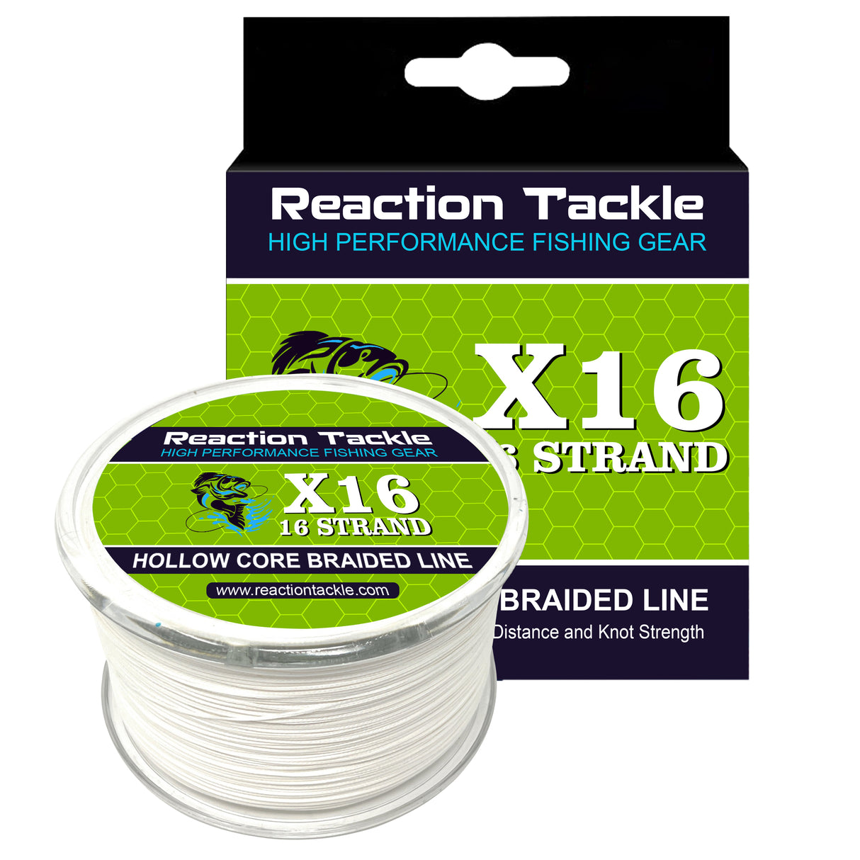 Reaction Tackle Hollow Core - 16 Strand Braided Fishing Line - Reaction Tackle