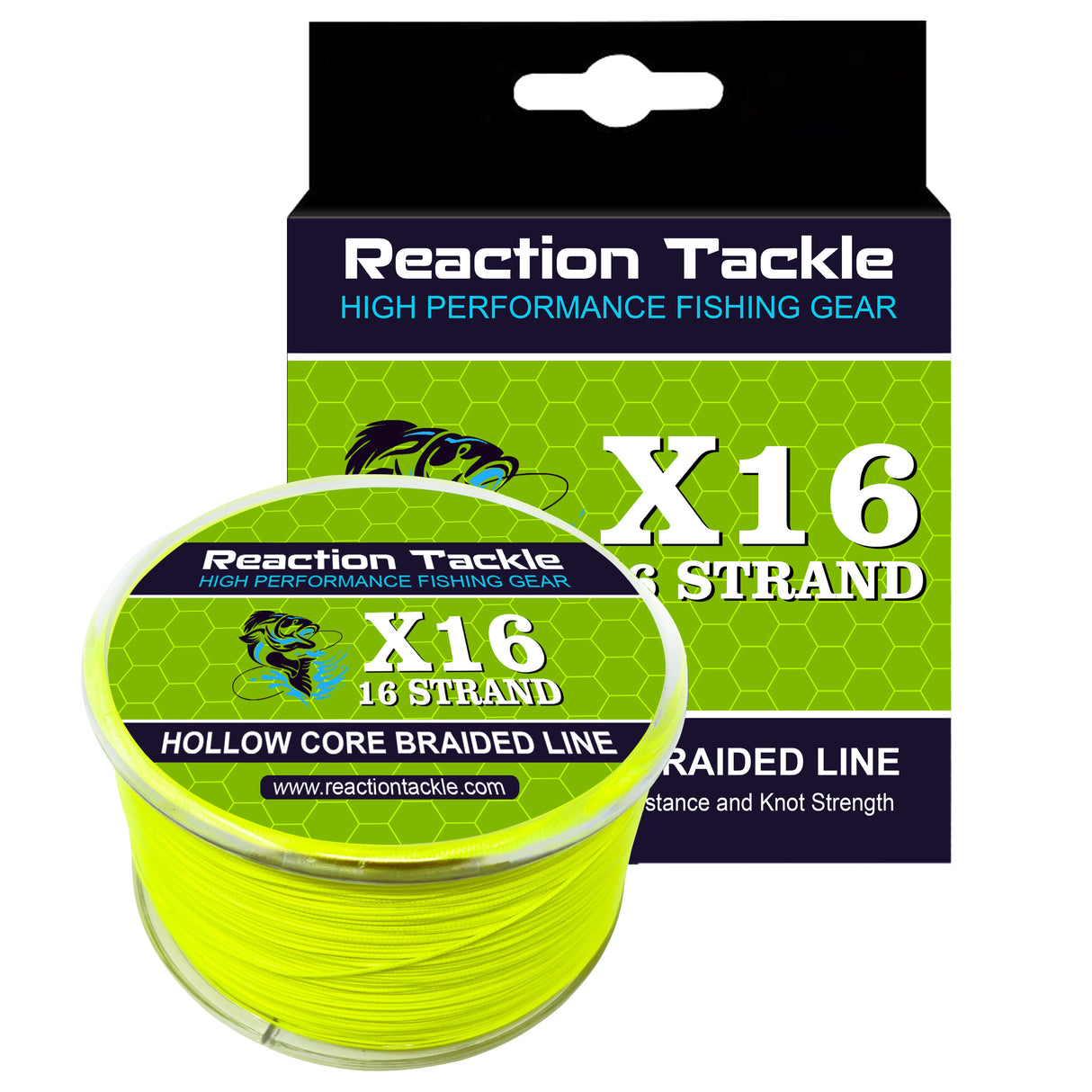 Reaction Tackle Hollow Core - 16 Strand Braided Fishing Line - Reaction Tackle