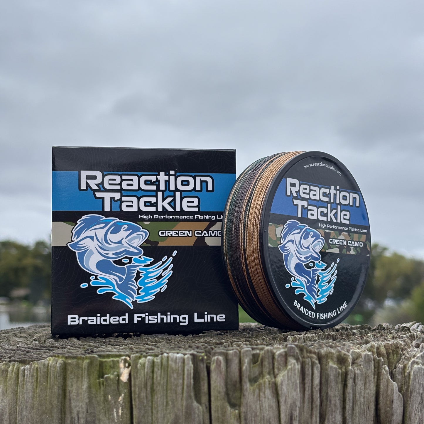 Reaction Tackle Braided Fishing Line - Green Camo