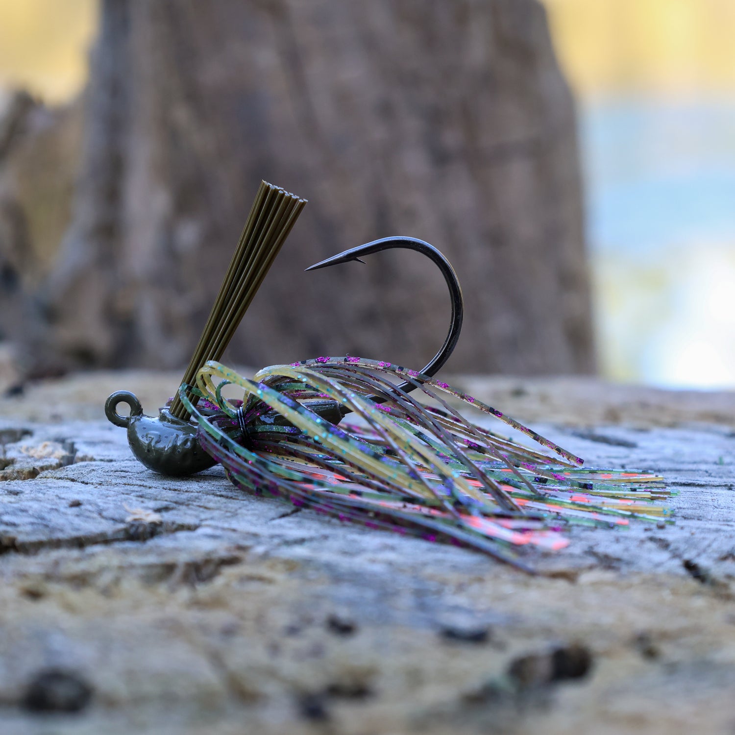 bass flipping lures Reaction Tackle Lead Flipping Jigs- 3-PACK - Black/Blue / 1/4 oz