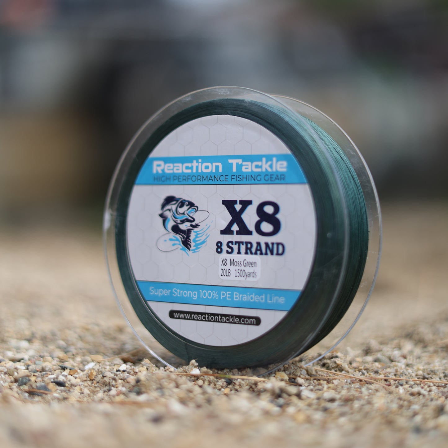 Reaction Tackle X8 Braided Fishing Line - Moss Green 8 Strand - Reaction Tackle