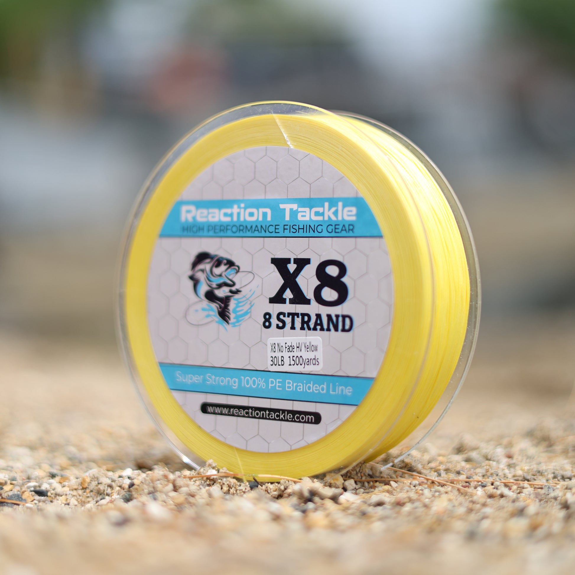 Reaction Tackle X8 Braided Fishing Line - Hi Vis Yellow 8 Strand - Reaction Tackle