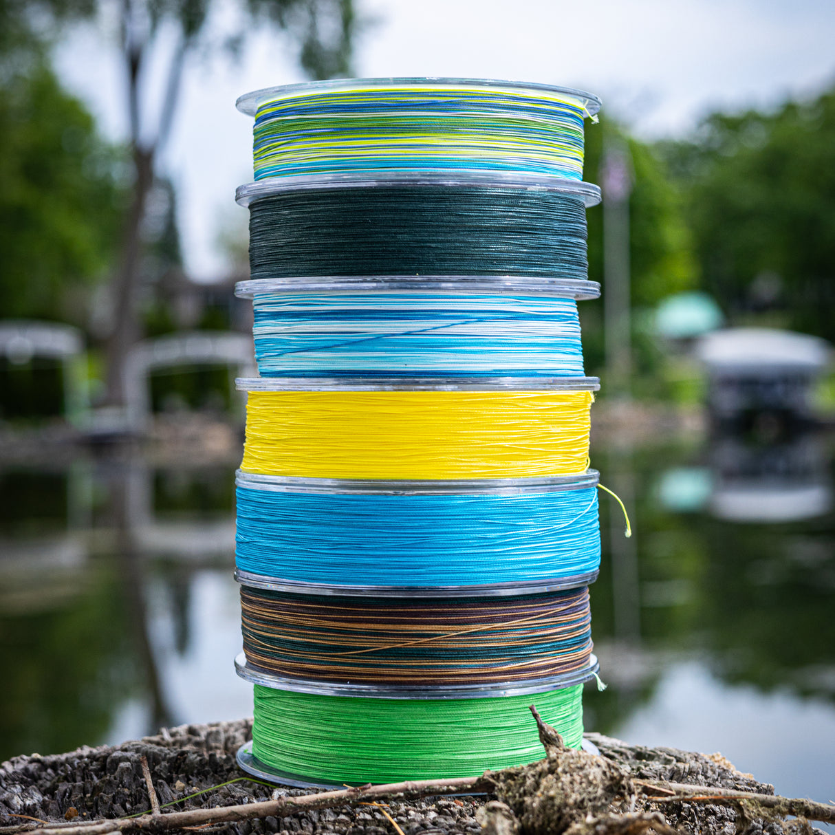 Reaction Tackle X8 Braided Fishing Line- Aqua Camo 8 Strand - Reaction Tackle