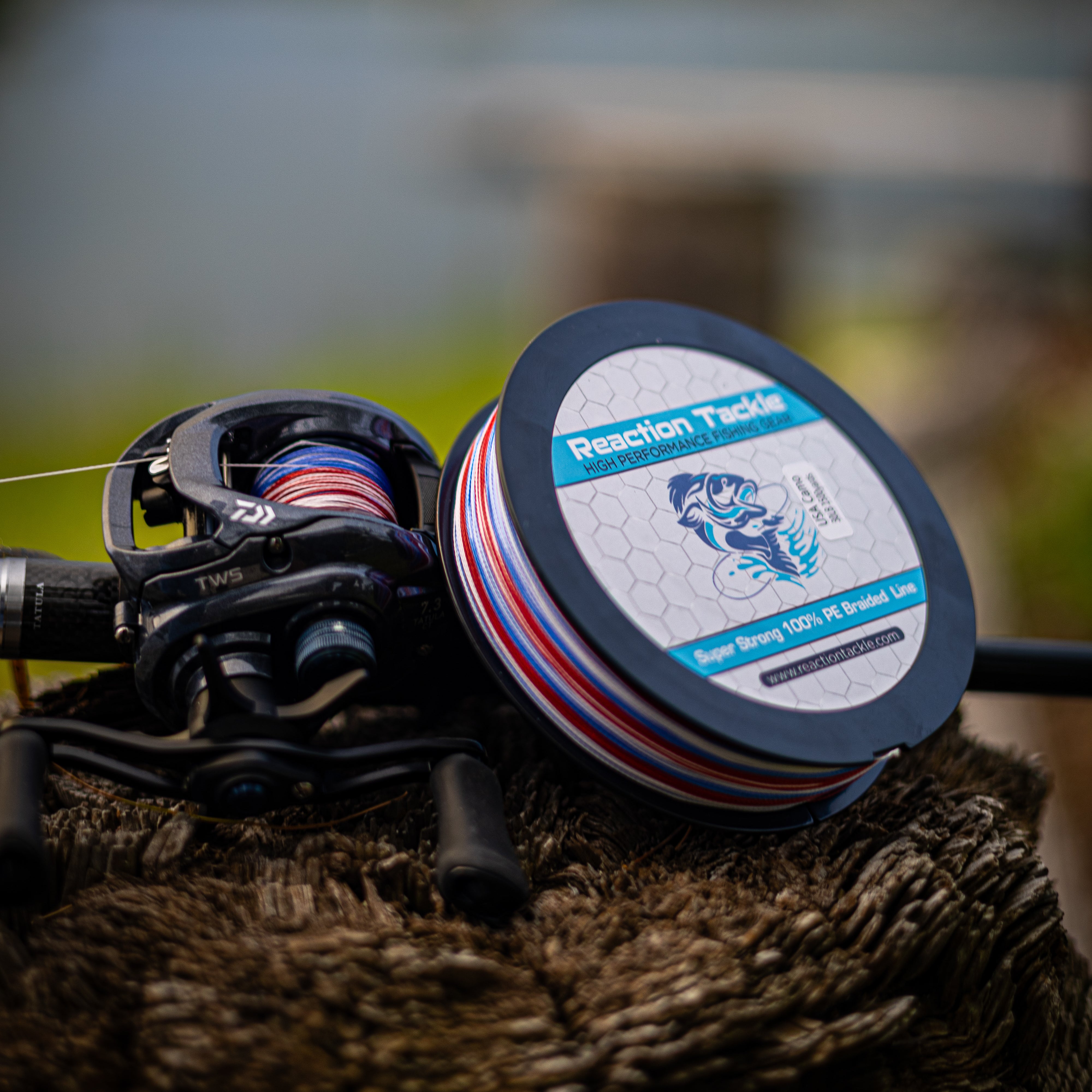 Reaction Tackle Braided Fishing Line - USA Camo