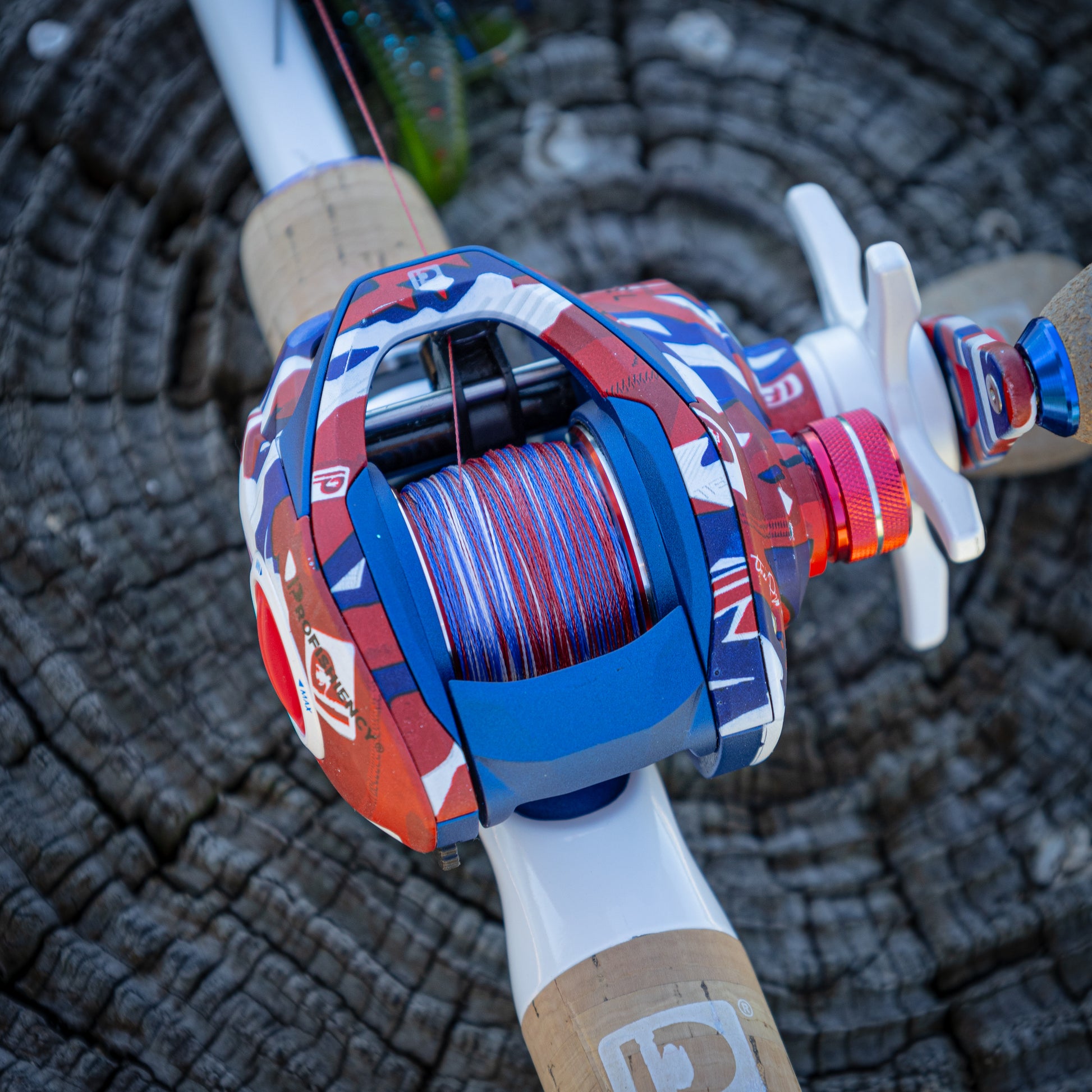 red white and blue braided fishing line Reaction Tackle Sea Blue, Size: 30 lbs feel every bite Elllv 5M 16 Strands PE