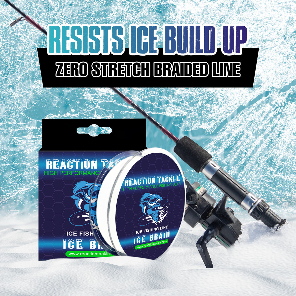 Reaction Tackle Ice Fishing Braided line - 8 Strand - Reaction Tackle