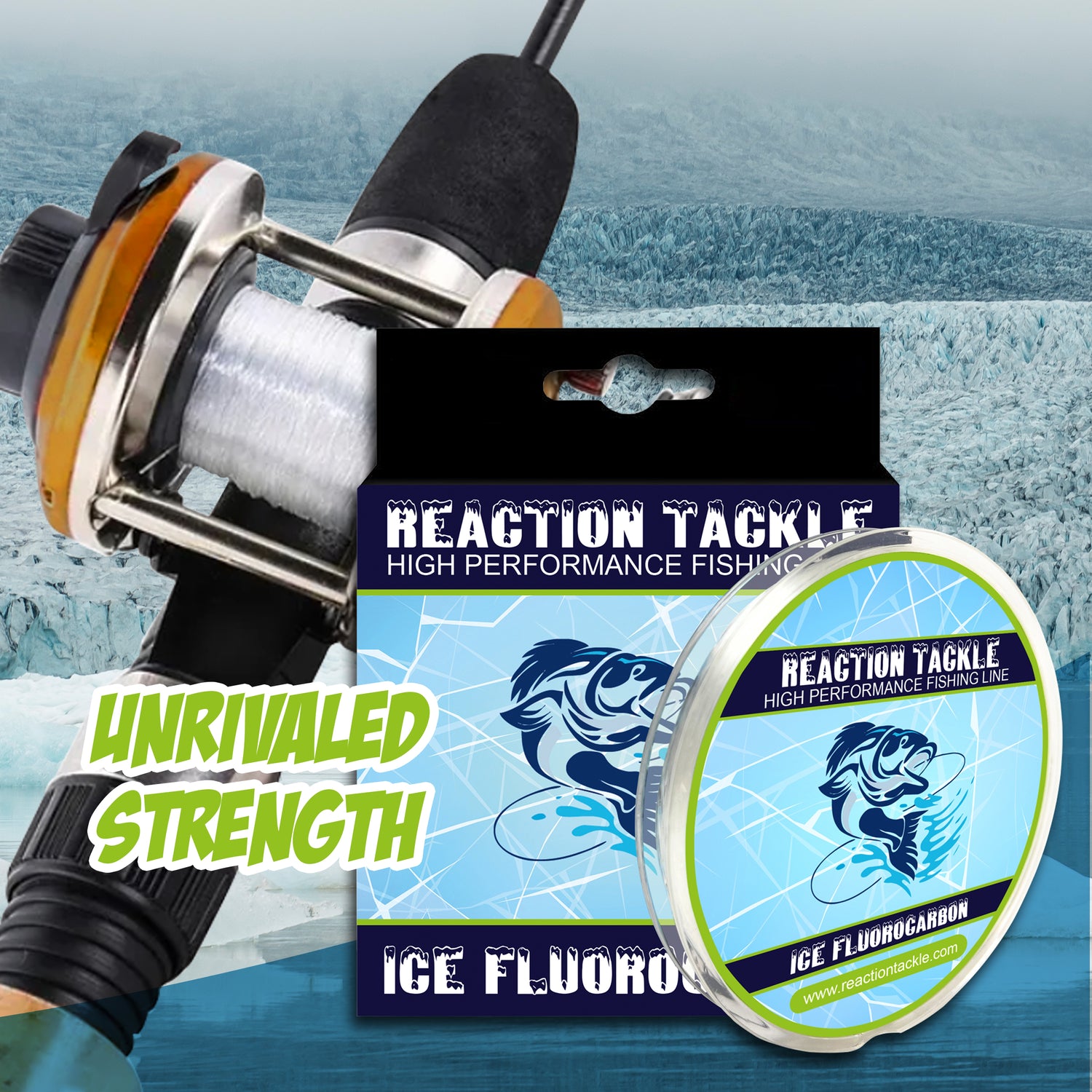 best reel for fluorocarbon fishing line Reaction Tackle Ice Fluorocarbon Fishing Line or Leader - 10LB