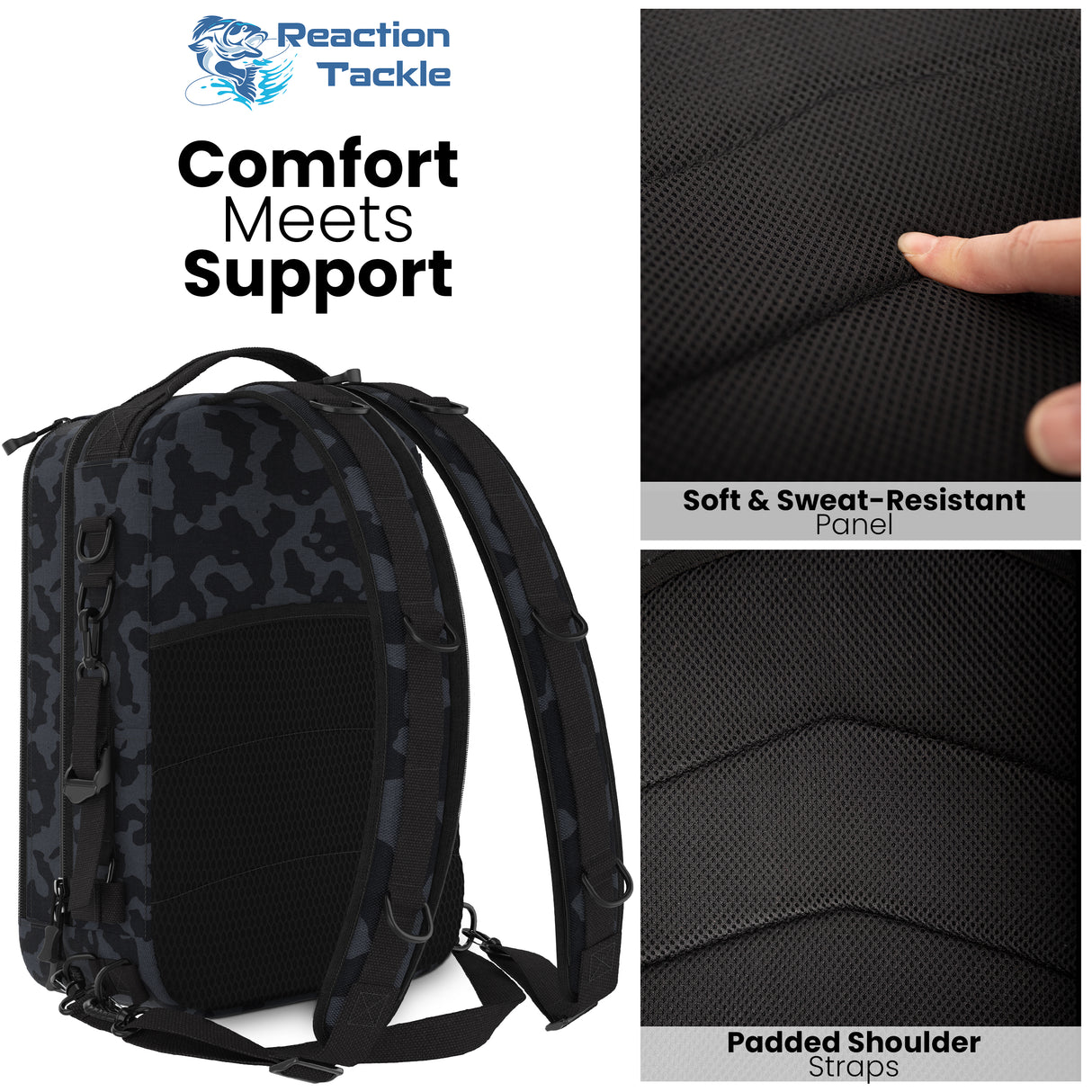 Reaction Tackle Fishing Tackle 2-in-1 Sling Bag/Backpack- 3 Sizes - Reaction Tackle