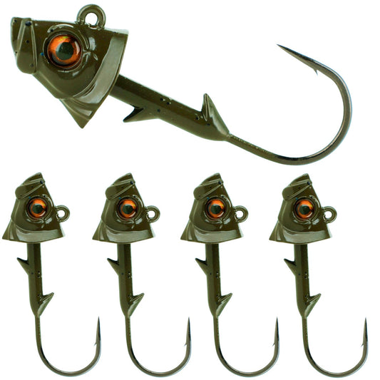 Reaction Tackle Lead Fish Head Jigs - 5-PACK - Reaction Tackle