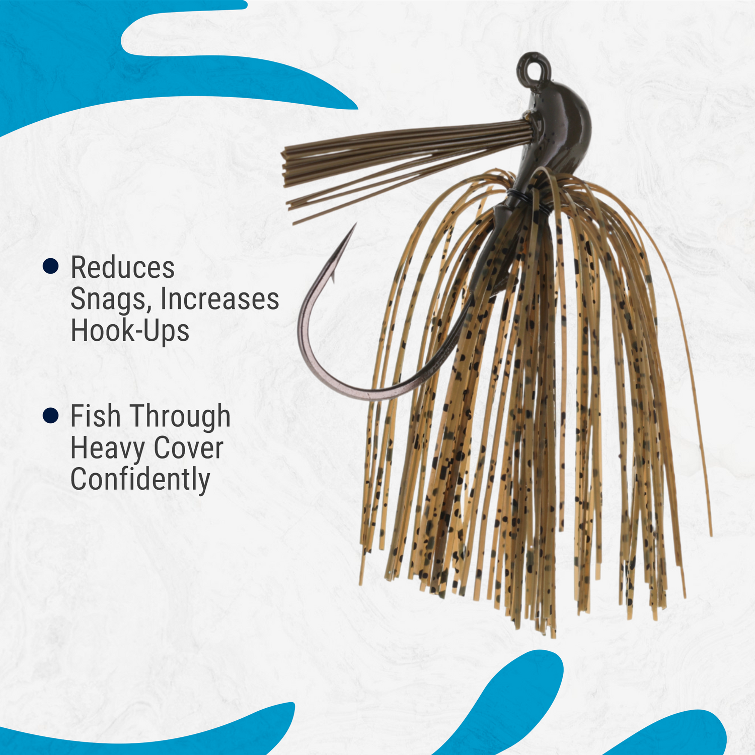 bass flipping lures Reaction Tackle Lead Flipping Jigs- 3-PACK - Black/Blue / 1/4 oz