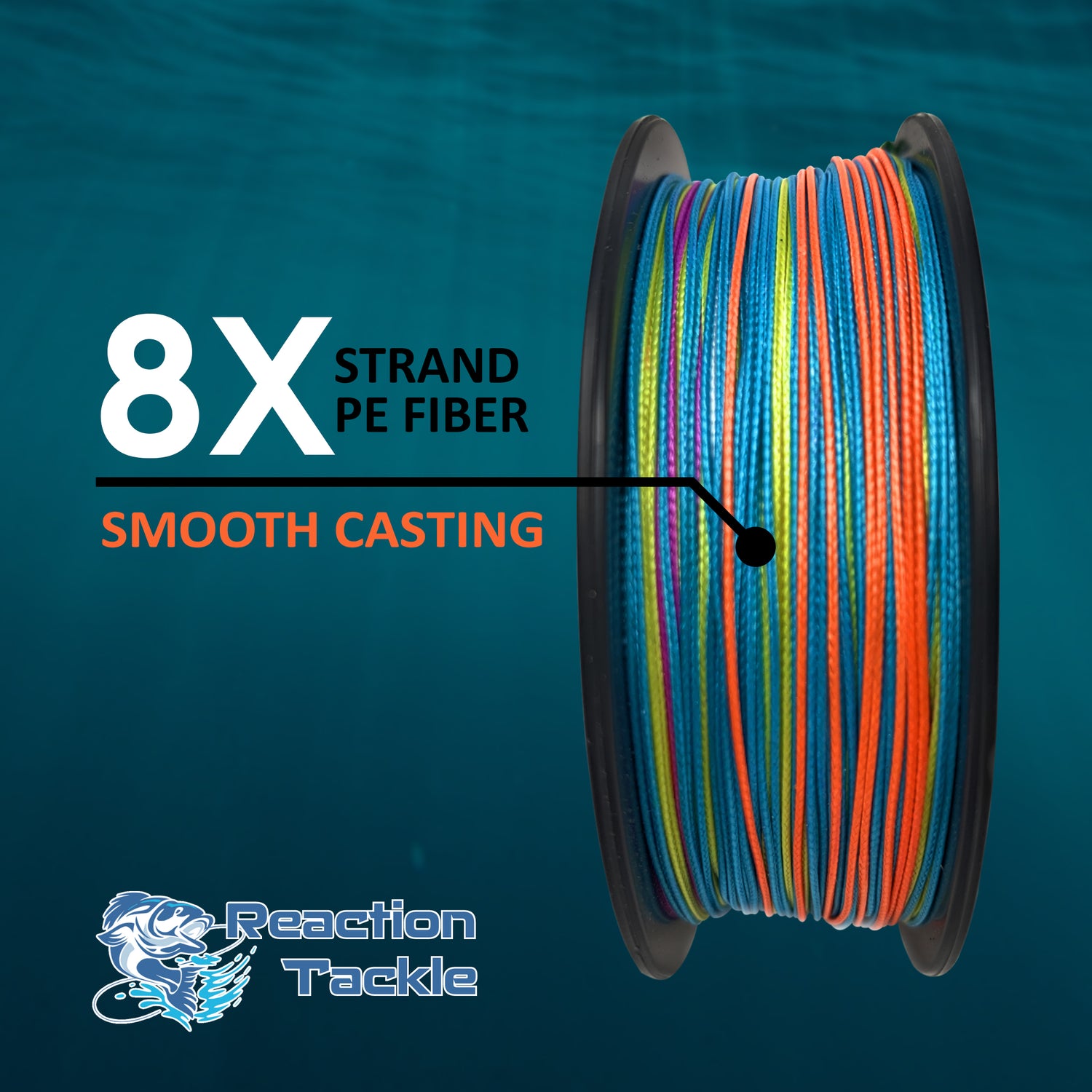 Reaction Tackle - Multi-Color Braided Fishing Line Lead Core | NO FADE ...