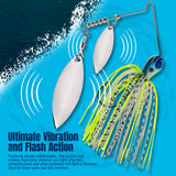Reaction Tackle Lead Spinnerbait Jigs – 3-Pack, Double Willow Blade - New - Reaction Tackle