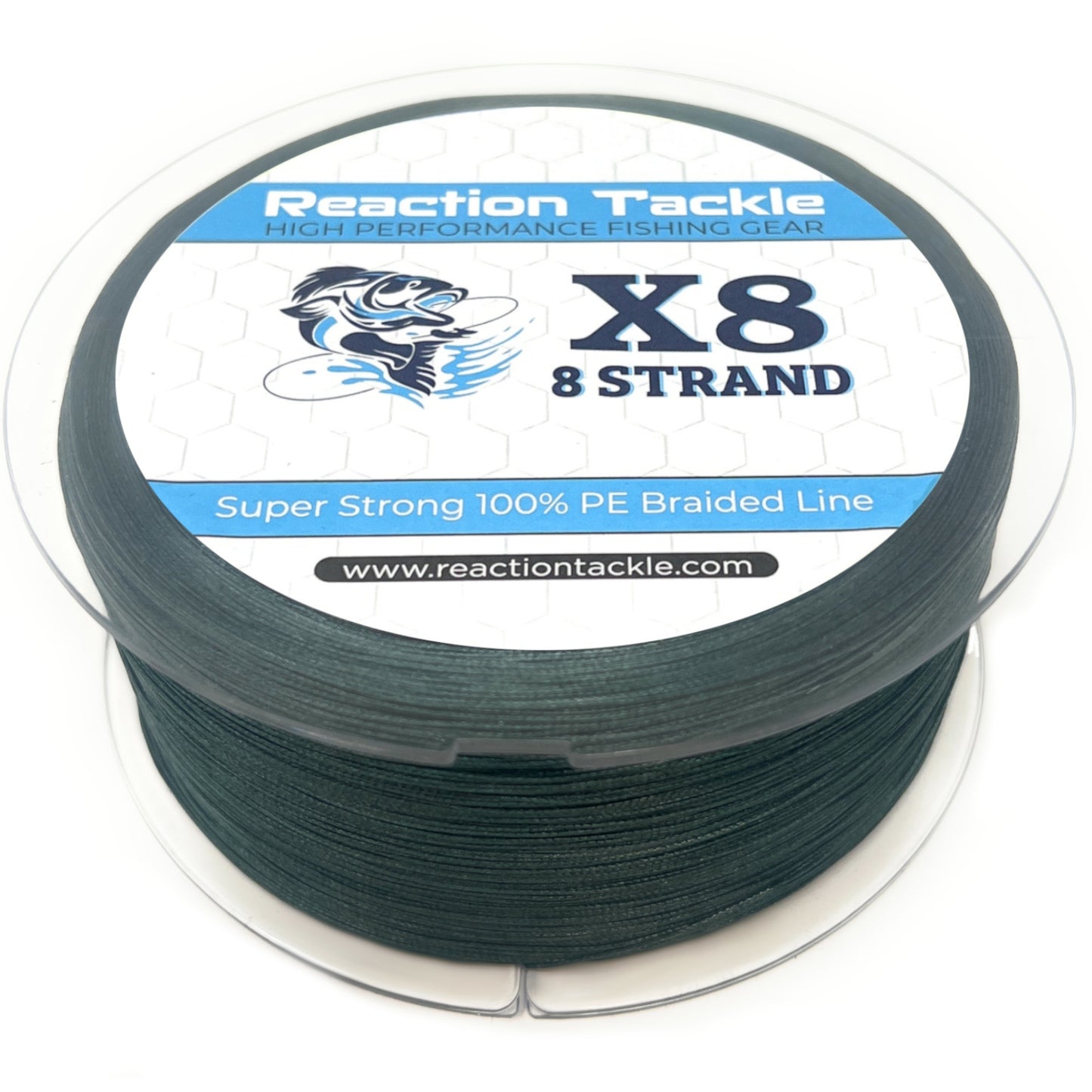 Reaction Tackle Braided Fishing Line - 8 Strand Moss Green 30LB