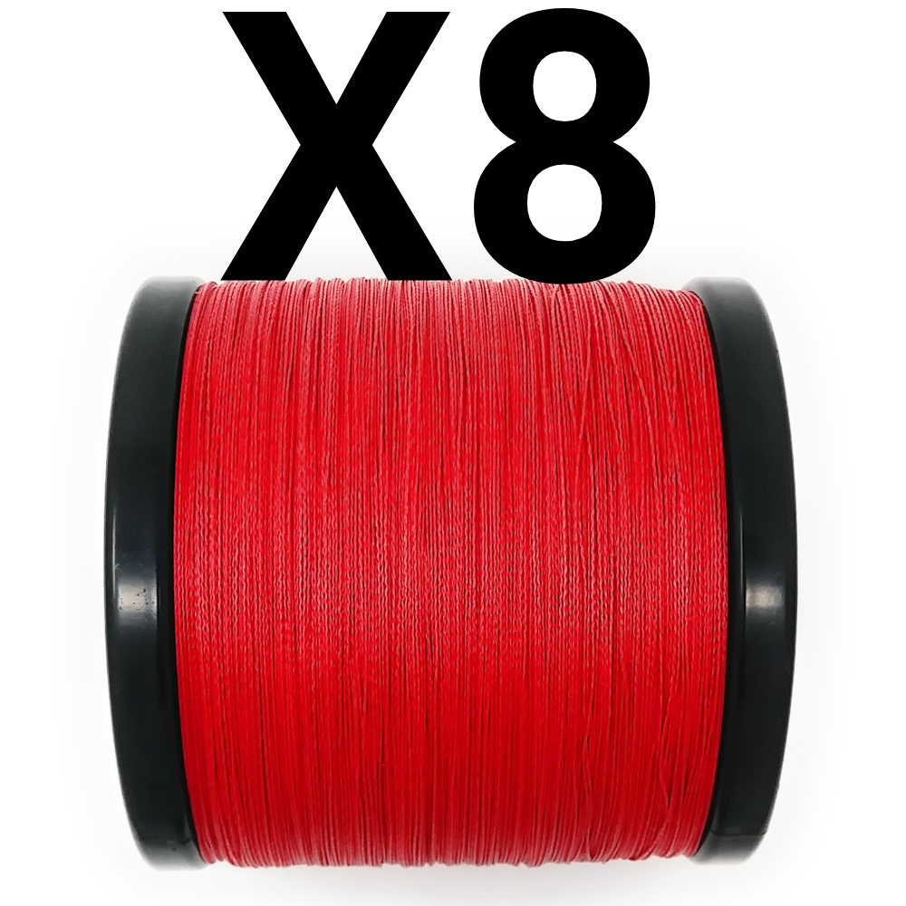 chinese braided fishing line Reaction Tackle X8 Braided Fishing Line - NO FADE Red 8 Strand