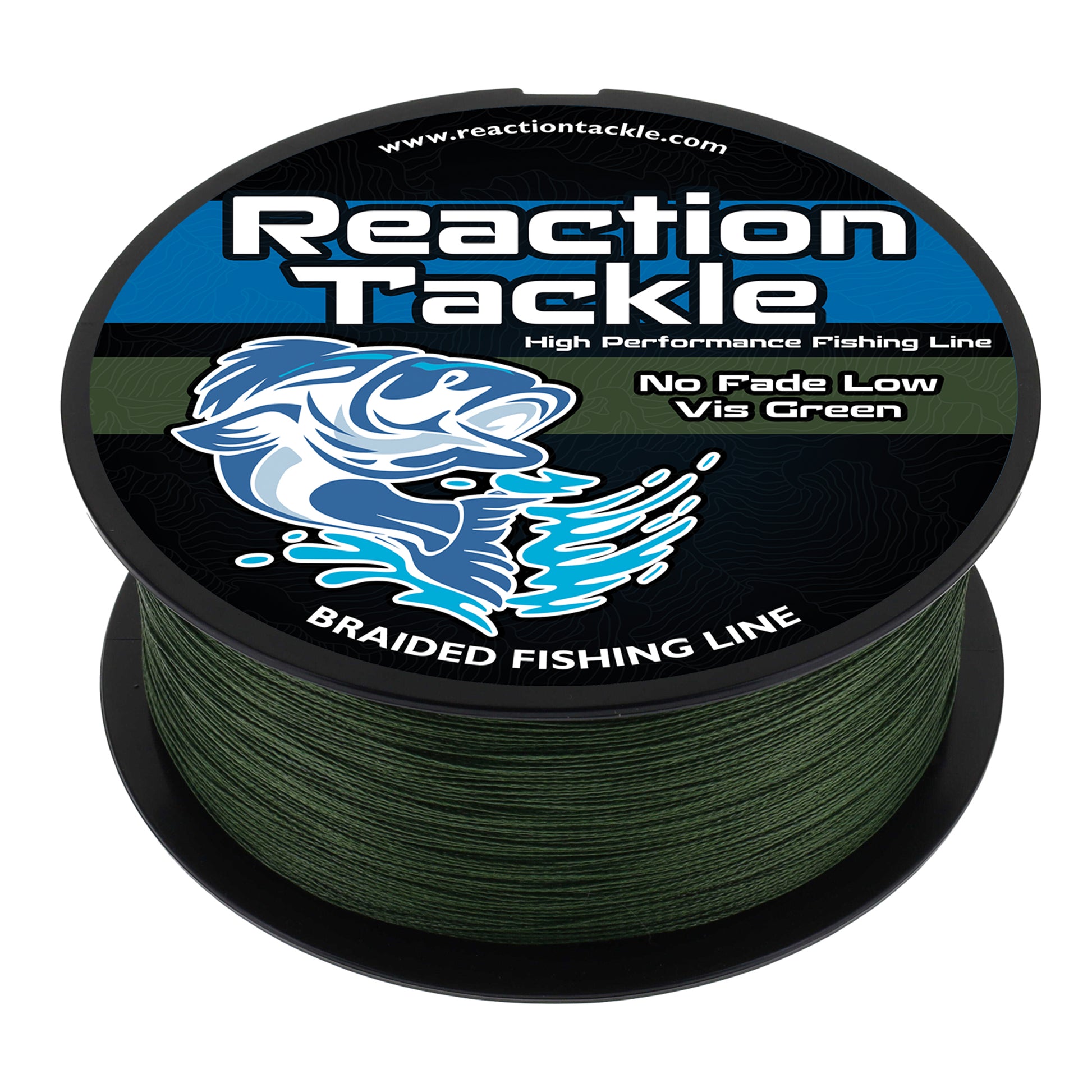 Reaction Tackle Braided Fishing Line - NO FADE Low-Vis Green - Reaction Tackle