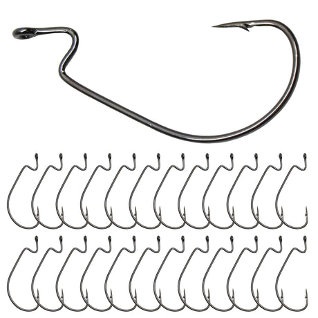 Reaction Tackle Offset EWG Worm Hooks (25-Pack) - Reaction Tackle