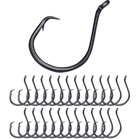 Reaction Tackle Heavyweight Catfish Circle Hooks - Offset Octopus Hooks (25 Pack) - New - Reaction Tackle