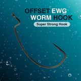 Reaction Tackle Offset EWG Worm Hooks (25-Pack) - Reaction Tackle