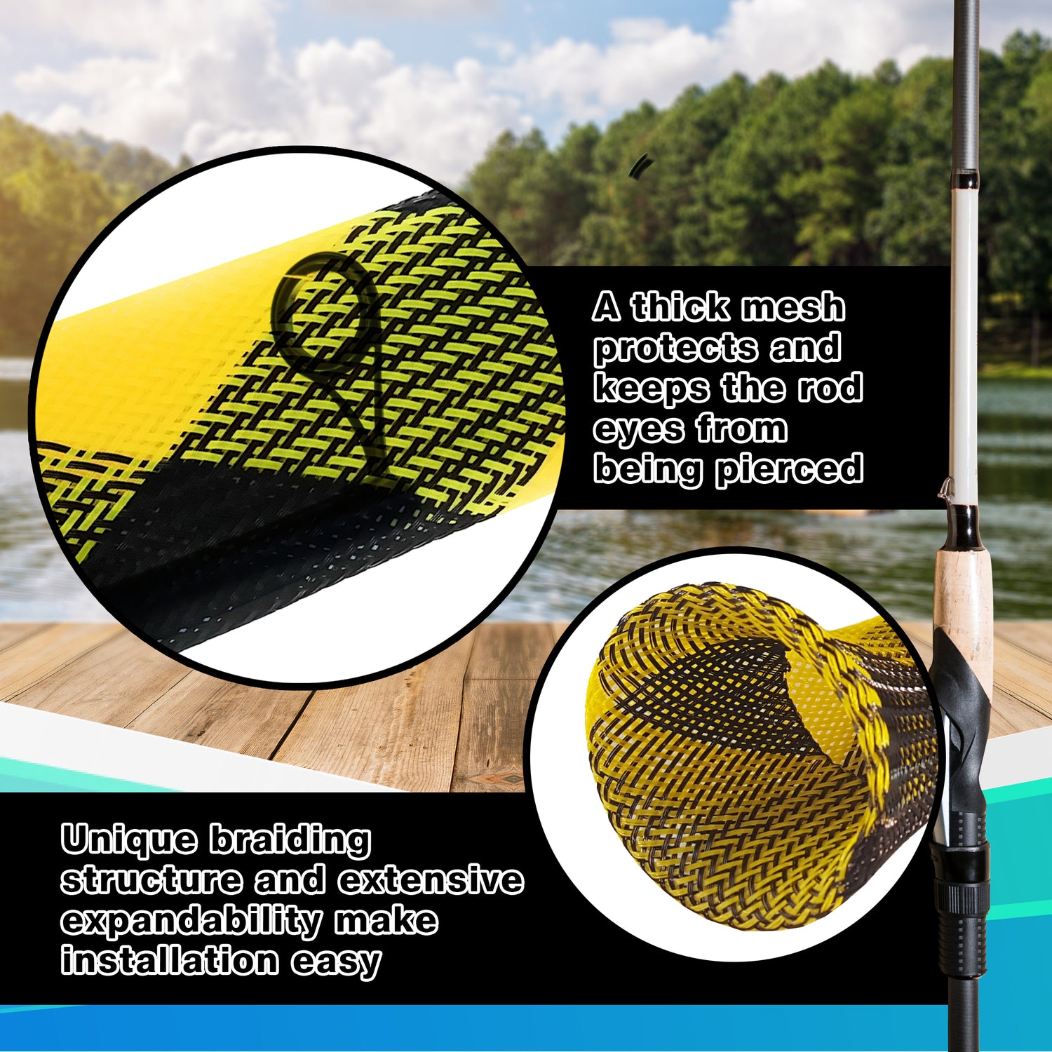 bass pro shops xts baitcast rod sock Reaction Tackle Fishing Rod Cover / Rod Sleeve / Rod Sock (2-Pack)