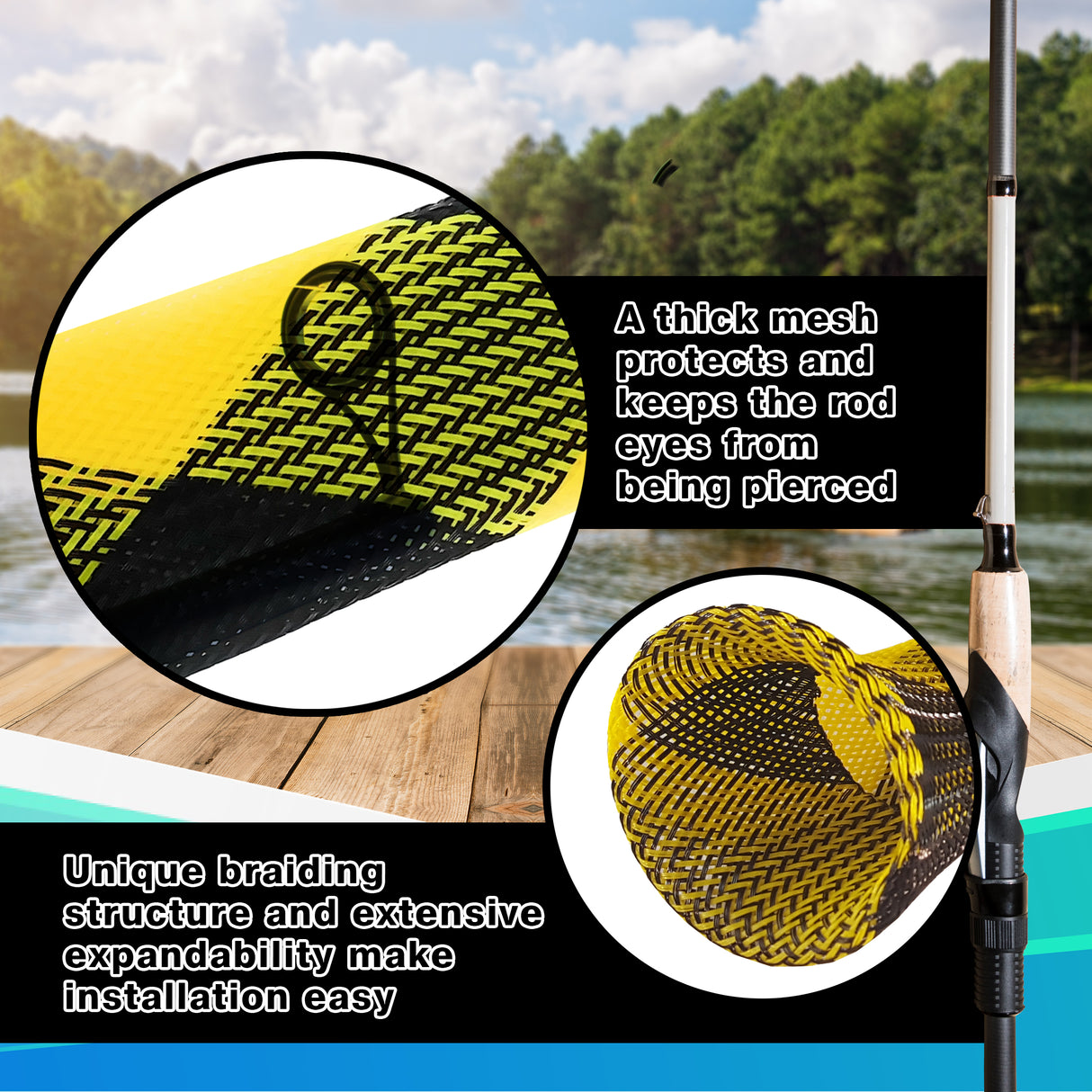 Reaction Tackle Fishing Rod Cover / Rod Sleeve / Rod Sock (2-Pack) - Reaction Tackle