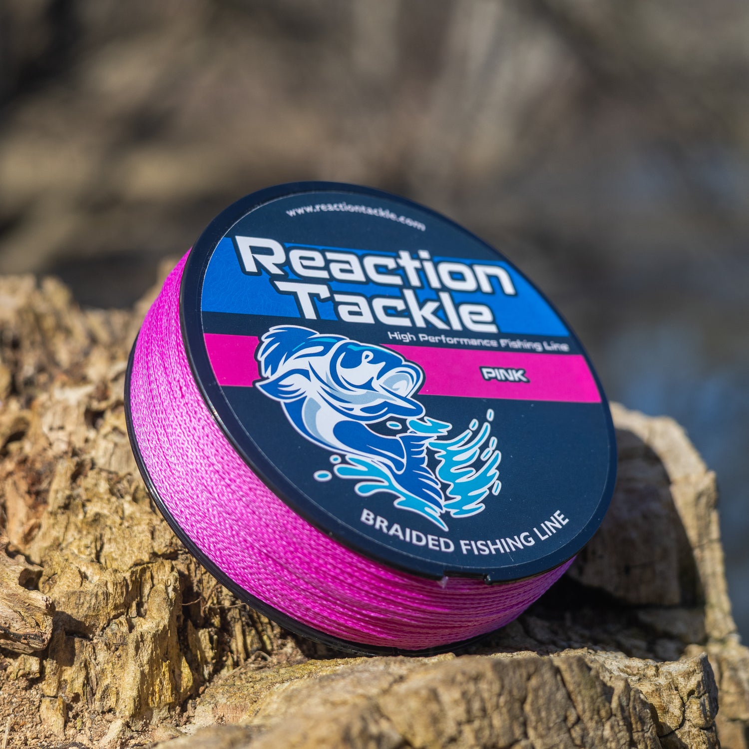 Reaction Tackle Braided Fishing Line - Pink - 30lb / 1500yds Reaction Tackle Braided Fishing Line - Pink - 30lb / 1500yds