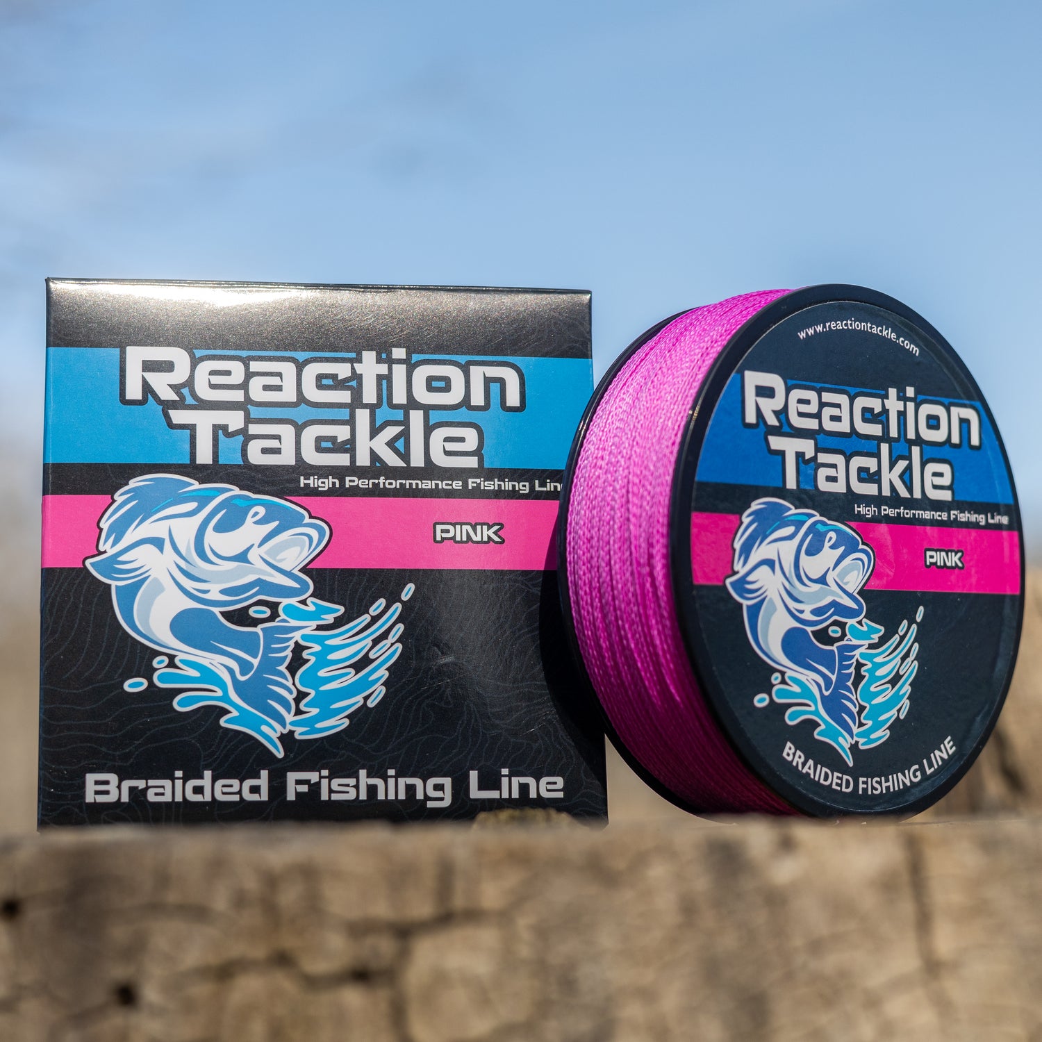 Reaction Tackle - Pink Braided Fishing Line | NO FADE, High Strength Reaction Tackle - Pink Braided Fishing Line | NO FADE, High Strength