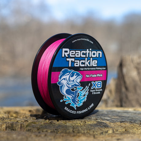 Reaction Tackle X8 Braided Fishing Line - NO FADE Pink 8 Str - image 3