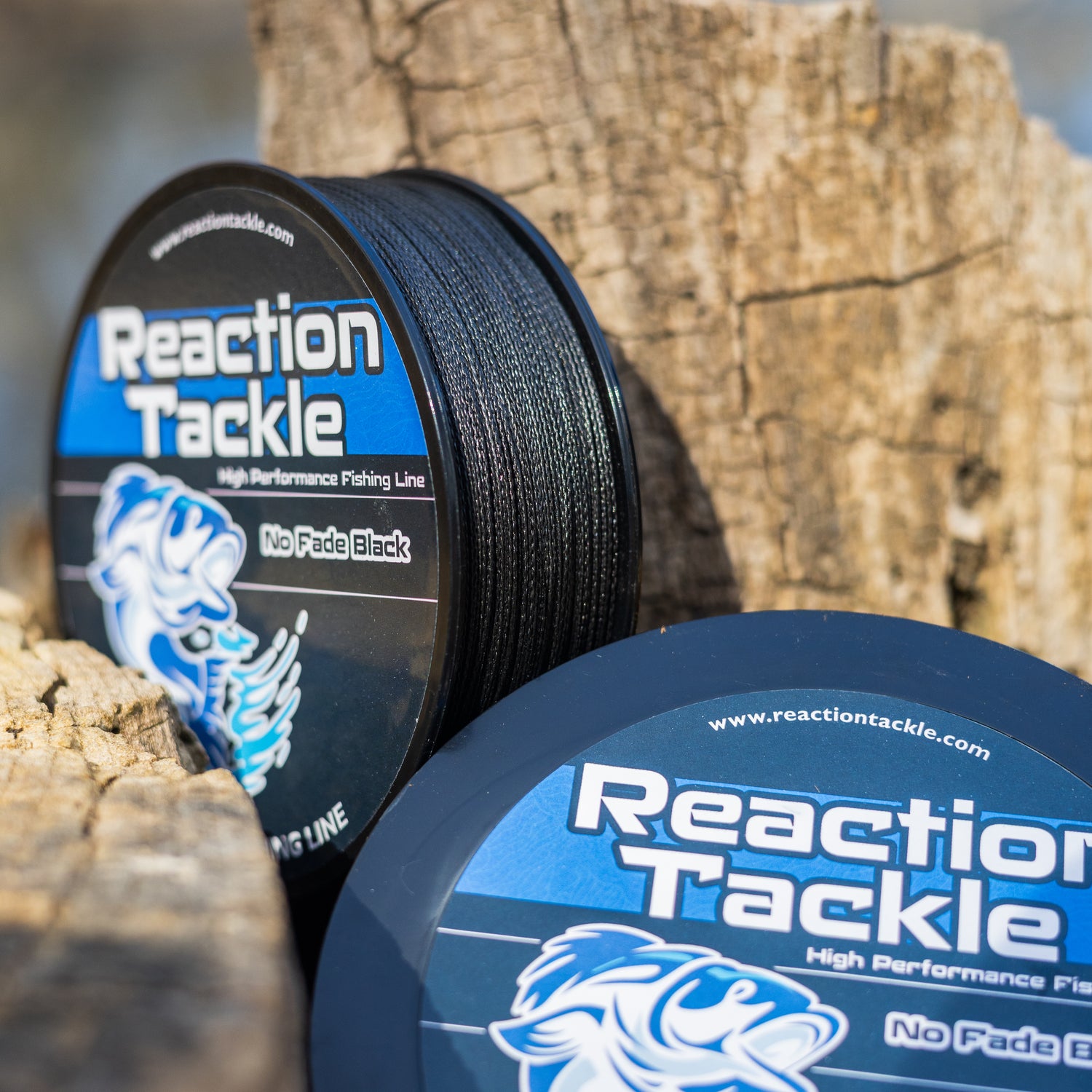 black braided nylon fishing line Reaction Tackle - NO FADE Black Braided Fishing Line