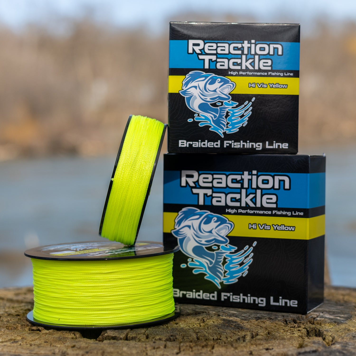 hi vis braided fishing line Reaction Tackle - Hi-Vis Yellow Braided Fishing Line