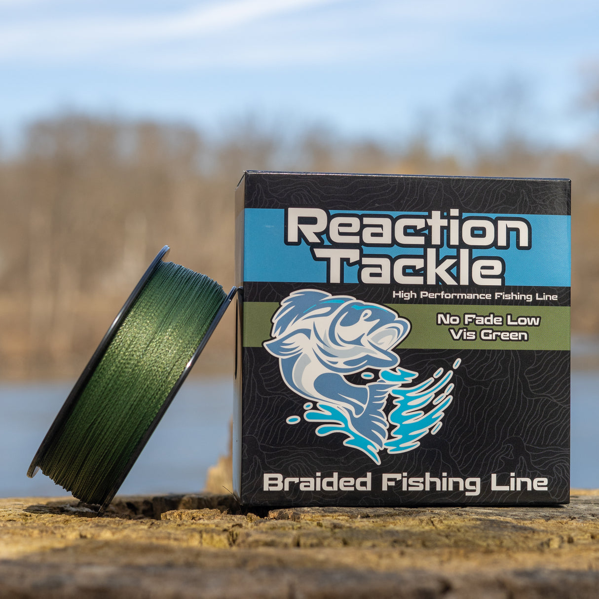 Reaction Tackle Braided Fishing Line - NO FADE Low-Vis Green - image 4