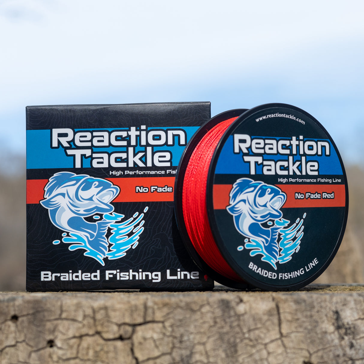 Reaction Tackle Braided Fishing Line - NO FADE Red - image 4