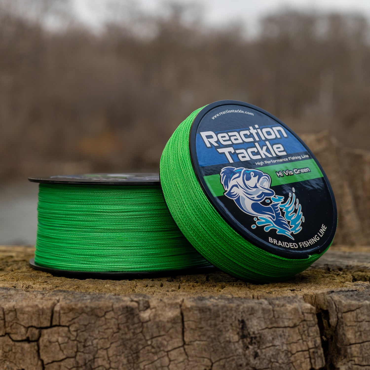 braided line for bass fishing Reaction Tackle - Hi-Vis Green Braided Fishing Line