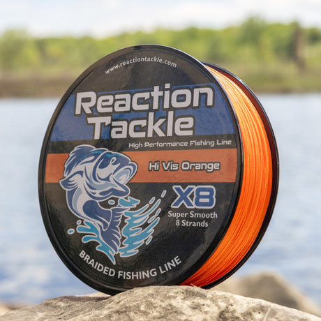 Sedal trenzado Reaction Tackle X8 – Naranja de alta visibilidad 8 hebras – NUEVO