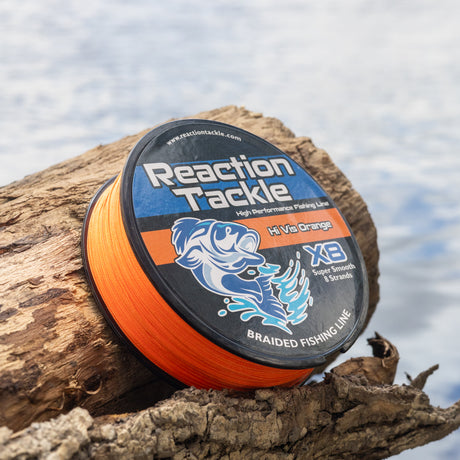 Sedal trenzado Reaction Tackle X8 – Naranja de alta visibilidad 8 hebras – NUEVO