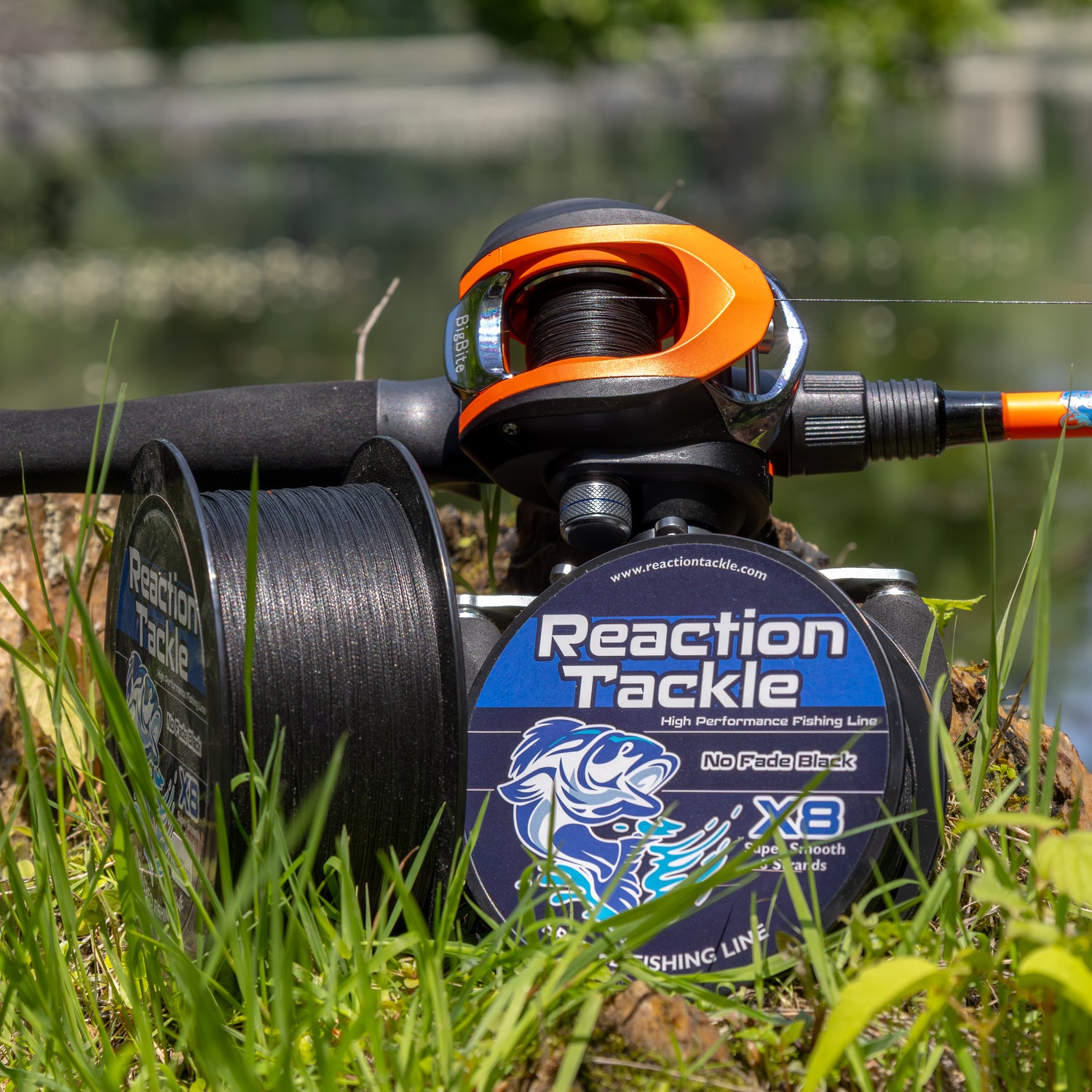 Reaction Tackle X8 Braided Fishing Line - NO FADE Black 8 Strand 20lb / 1500yds Reaction Tackle X8 Braided Fishing Line - NO FADE Black 8 Strand 20lb / 1500yds