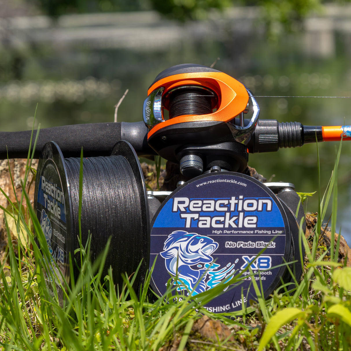 Reaction Tackle X8 Braided Fishing Line - NO FADE Black 8 Strand - NEW - Reaction Tackle