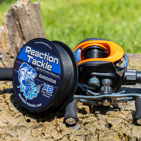 Reaction Tackle X8 Braided Fishing Line - NO FADE Black 8 Strand - NEW - Reaction Tackle