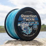 Sedal Trenzado de Pesca Reaction Tackle X8 - Camuflaje Azul de 8 Hebras