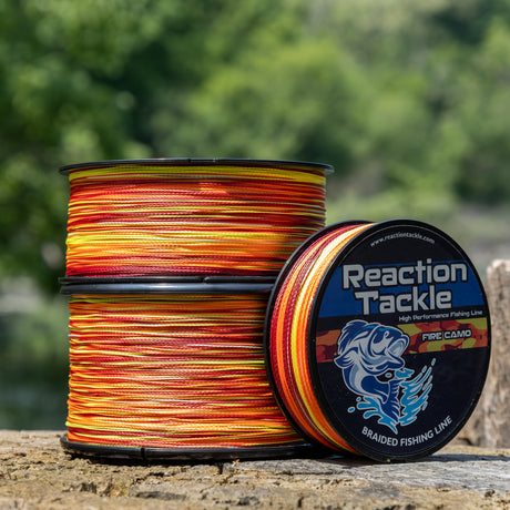 Reaction Tackle Braided Fishing Line - Fire Camo - NEW - Reaction Tackle