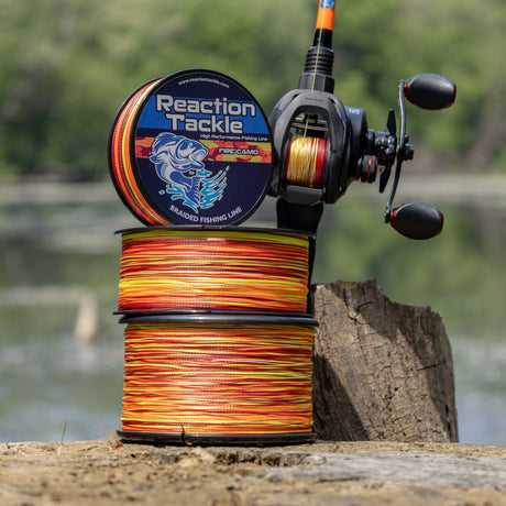 Reaction Tackle Braided Fishing Line - Fire Camo - NEW - Reaction Tackle