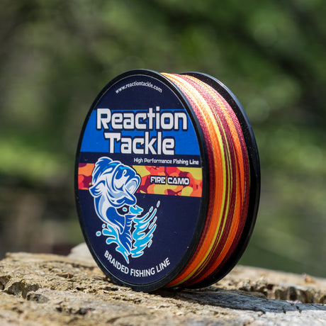 Reaction Tackle Braided Fishing Line - Fire Camo - NEW - Reaction Tackle
