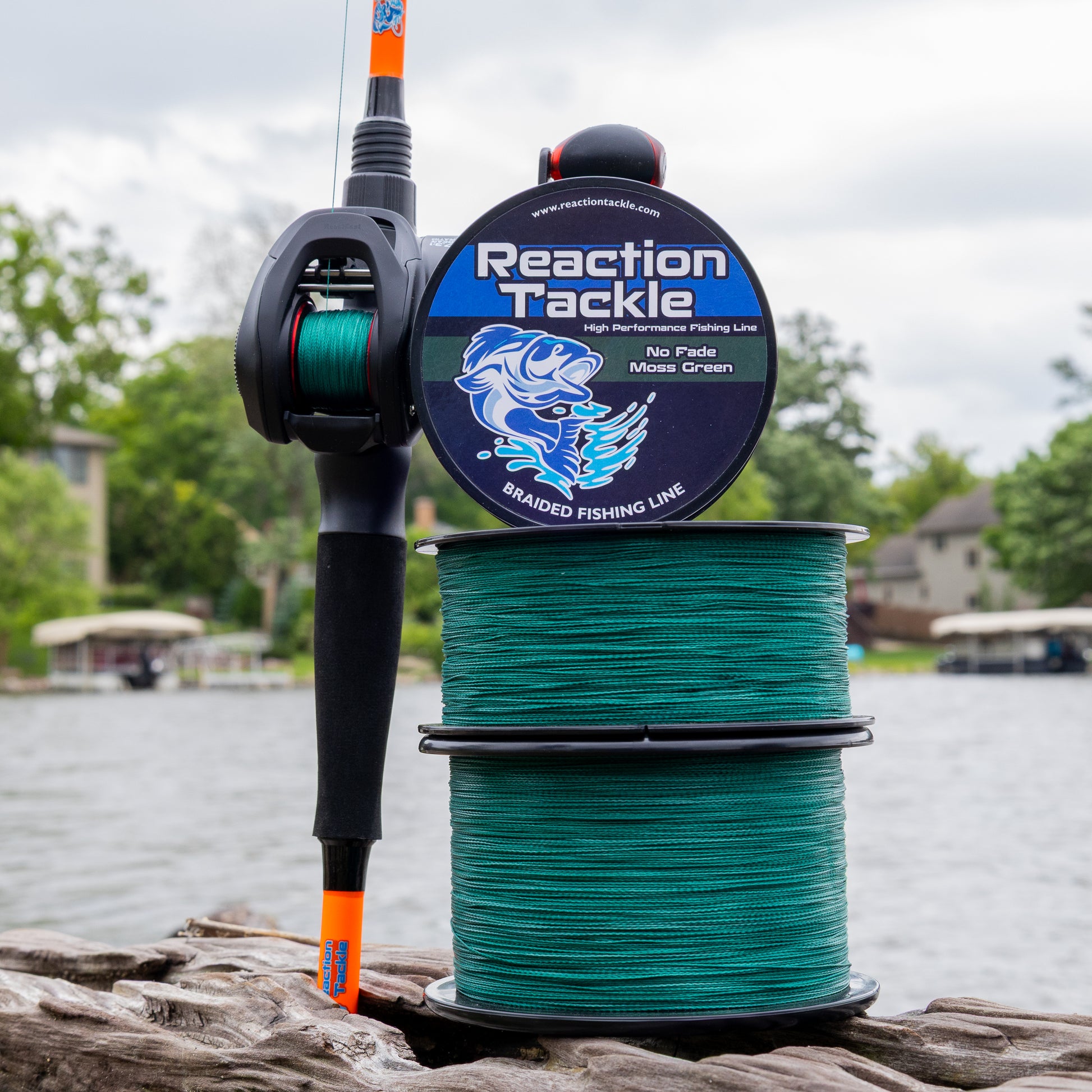 Reaction Tackle Braided Fishing Line - NO FADE Moss Green - NEW - Reaction Tackle