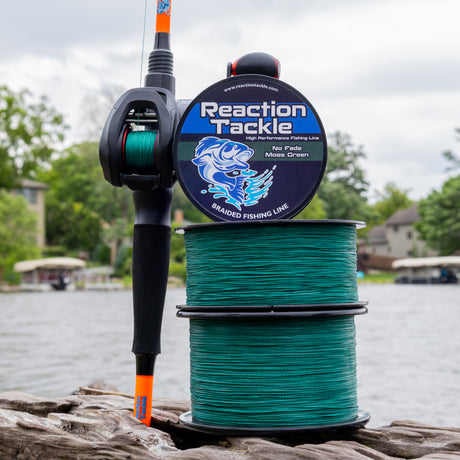 Reaction Tackle Braided Fishing Line - NO FADE Moss Green - NEW - Reaction Tackle