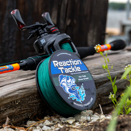 Reaction Tackle Braided Fishing Line - NO FADE Moss Green - NEW - Reaction Tackle